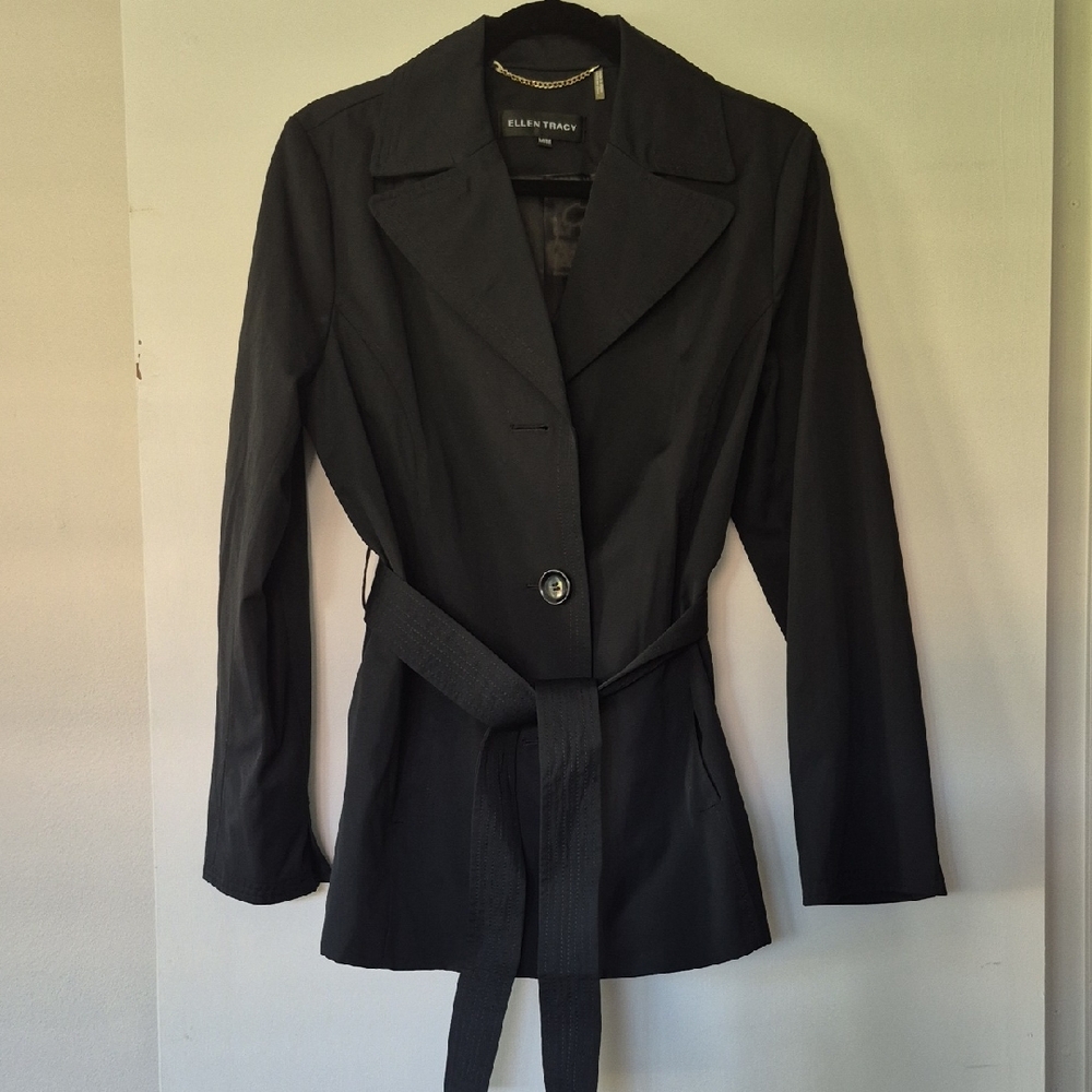 Ellen Tracy Black Trench Coat for Women